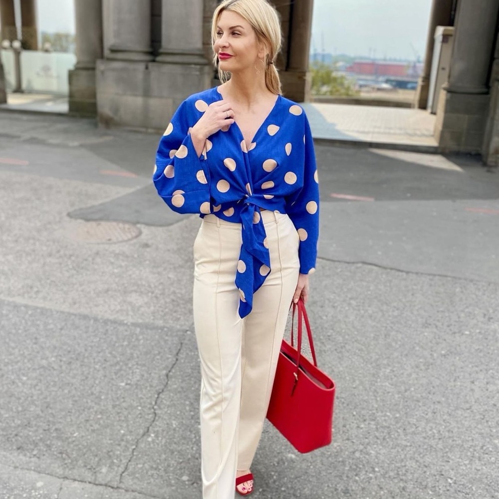 ZARA Polka Dot Blouse - Picture 3 of 12
